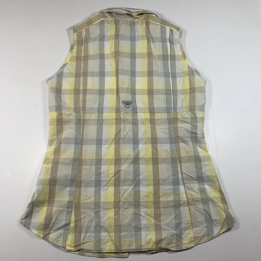 Columbia Womens Super Bonehead Shirt Yellow Sleeveless Vented Fishing Size XS - Picture 2 of 8